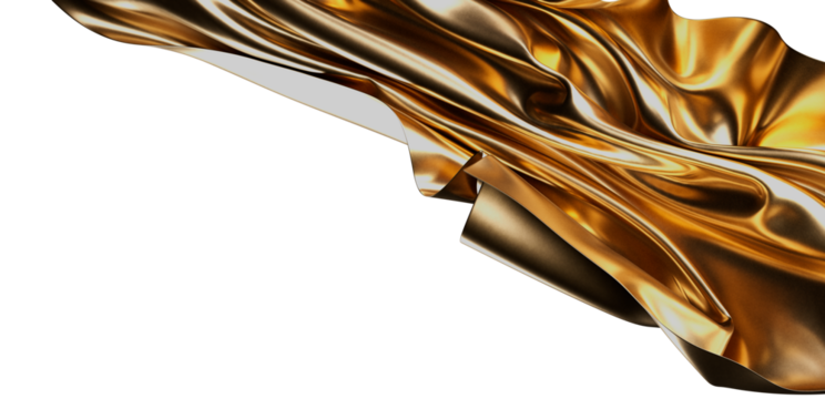 Luxurious golden fabric, elegant drape, abstract background. Perfect for luxury, wealth, success concepts.
