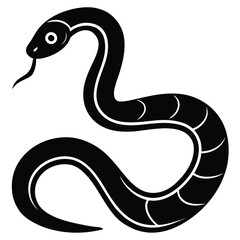 snake vector icon on white background