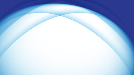 Abstract blue and white curved light streaks creating a luminous arch shape on a dark blue background