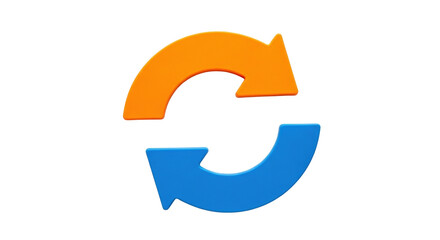 Isolated circular arrows represent recycling or repetition for business and technology concepts