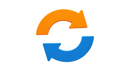 Isolated circular arrows represent recycling or repetition for business and technology concepts