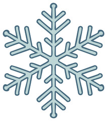 Light blue stylized snowflake icon graphic simple winter cold Christmas season design