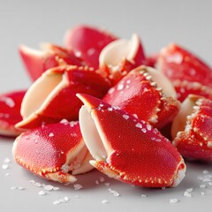 Vibrant Red Crab Claws on White Background High Dynamic Range Close Up Photography