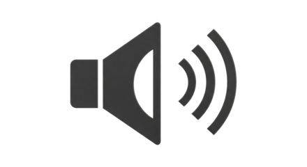Isolated Sound volume speaker icon concept for audio, voice, music broadcasting or listening
