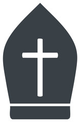 Obraz premium Bishop's Mitre Hat with Cross Symbol, Christian Religious Icon