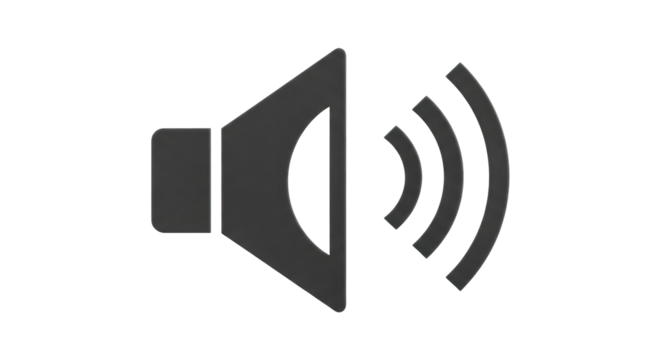 Isolated Sound volume speaker icon concept for audio, voice, music broadcasting or listening