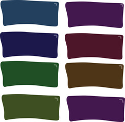 set of colorful paper banners, set of colorful shape rectangler, rectangle shape illustration for text, bold color, hand drawn