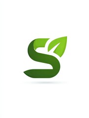 Eco-friendly S leaf logo design, green sustainable brand identity, environmental business logo
