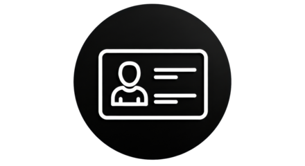 Isolated ID badge, card, identity, user icon symbol for business identification online