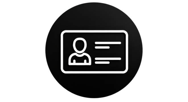 Isolated ID badge, card, identity, user icon symbol for business identification online