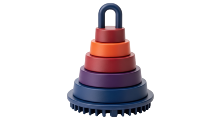 Isolated colorful stacking toy for toddler child development and early learning skills