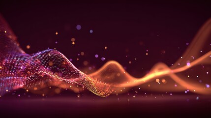 Abstract digital particle wave, colorful technology art background, futuristic design

