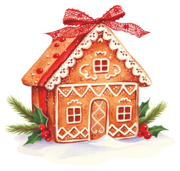 PNG Gingerbread house illustration christmas sweets.
