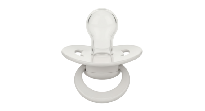 Isolated baby pacifier or dummy with ring for newborn infant sucking reflex aid toy object