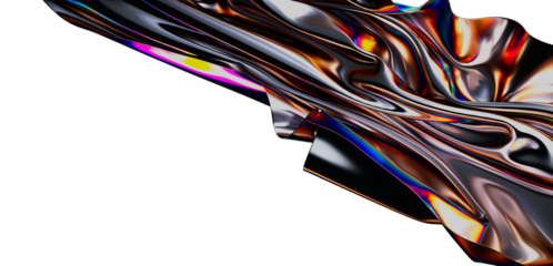 Stunning abstract image of flowing iridescent liquid metal. Perfect for technology, luxury, and futuristic designs.