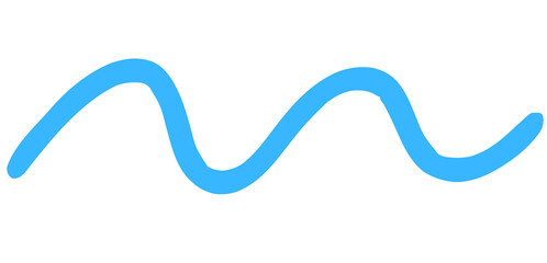 Abstract Blue Wavy Line Isolated on White Background - Simple Graphic Design Element