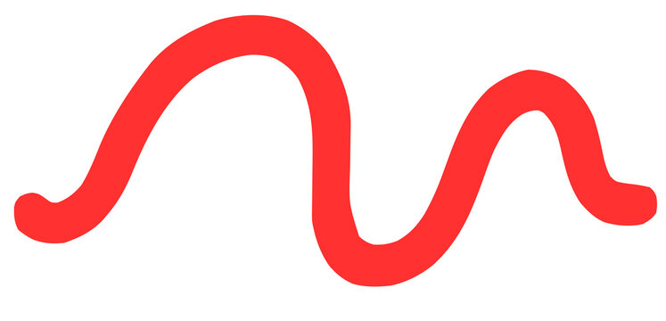 Dynamic Red Wavy Line: Abstract Graphic Element for Highlight and Design
