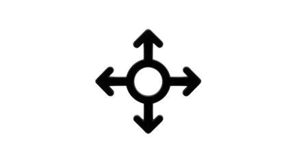 Isolated symbol for arrow directions in four directions. Vector illustration