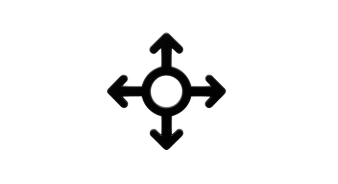 Isolated symbol for arrow directions in four directions. Vector illustration