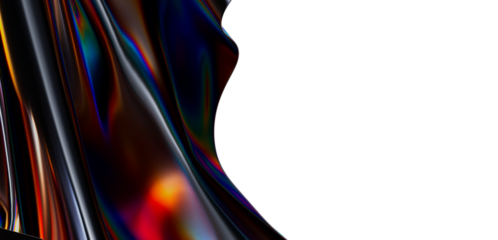 Stunning iridescent fabric texture. Perfect for design projects needing a dark, abstract, and elegant background.