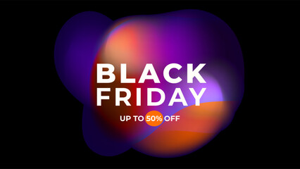 ABSTRACT DARK BACKGROUND BLACK FRIDAY SALE OFFERS AND PROMOTION TEMPLATE BANNER GRADIENT MESH PURPLE ORANGE COLOR DESIGN VECTOR. GOOD FOR SOCIAL MEDIA POST, COVER , POSTER 