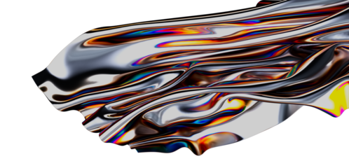 Abstract flowing iridescent metallic colors, perfect for backgrounds or design elements, offering a sense of movement, texture, and depth with l