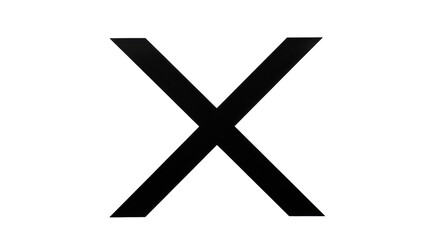 Isolated black X symbol, abstract shape design, typographical element for cross mark sign