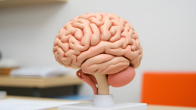 Human brain model of head anatomy for medical training course, teaching medicine education. - Powered by Adobe