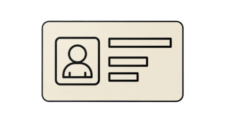 Isolated identification card vector icon. Employee badge outline, plastic access card line icon.
