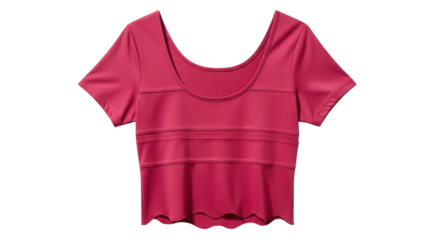 Isolated short sleeve crop top for women in hot pink ready for a night out with friends