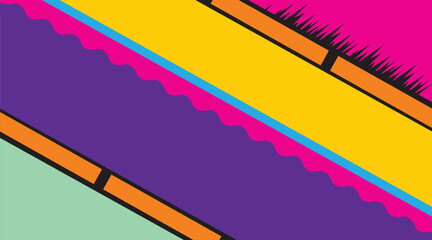 Vibrant Abstract Geometric Artwork with Bright Colors  