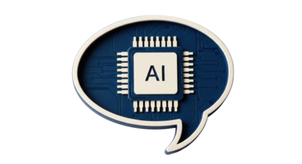 Isolated AI Symbol, Artificial Intelligence in a Speech Bubble, Concept Illustration, Isolated