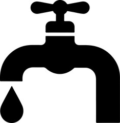 water faucet silhouette vector illustration