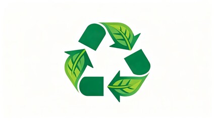 Obraz premium Recycling symbol with leaves