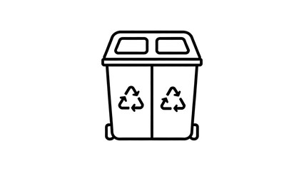 Recycling bin with two compartments