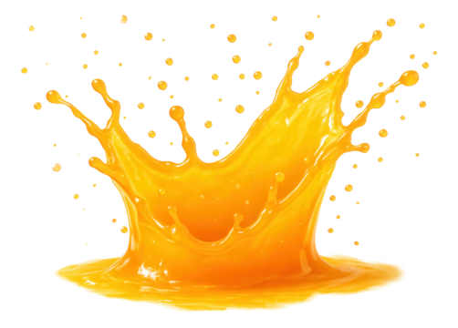 Refreshing orange juice splash.