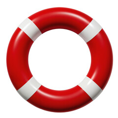 Nautical Safety Buoy &ndash; Classic Red and White Life Preserver for Maritime Safety and Rescue Designs
