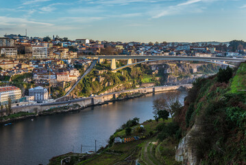 Fototapeta premium Infante D. Henrique Bridge seen from Vila Nova de Gaia, Portugal