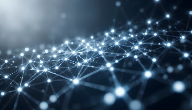 Modern glowing network connecting nodes for futuristic tech designs and cutting edge digital transformation visuals, ideal for innovation and connectivity projects - Powered by Adobe