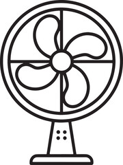 Obraz premium Electric Fan Line Art Minimal Cooling Appliance