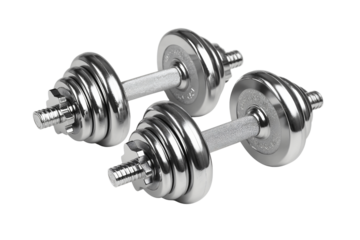 Adjustable dumbbells provide excellent fitness and strength training. Their metallic shiny appearance makes exercise equipment look powerful for challenging gym workout