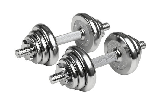 Adjustable dumbbells provide excellent fitness and strength training. Their metallic shiny appearance makes exercise equipment look powerful for challenging gym workout