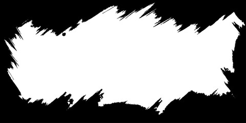 vector grunge frames. Black ink brush stroke square border, rough black rectangular frame with textured distressed torn paper edges. chalk texture, or charcoal sketch borders.