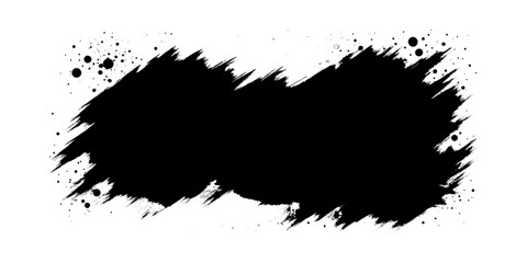 Black watercolor ink drops Falling on white textured. Abstract black in splash, paint, brush strokes, stain grunge ink vector, transparent background.