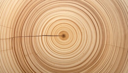 Close-up of a light-brown wooden cross-section with concentric rings