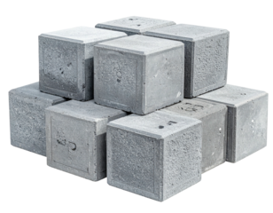 Gray concrete cubes stacked