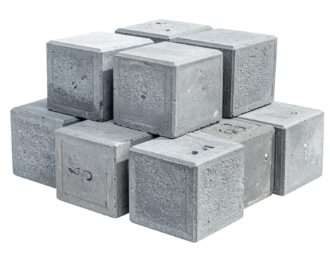 Gray concrete cubes stacked