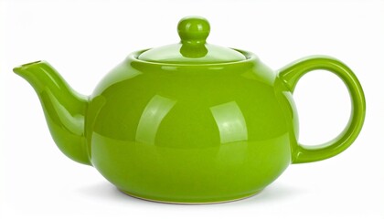 Green cast iron teapot with black handle, textured tradition and quiet ritual.