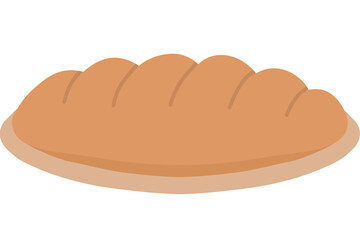 A rounded bread bun with golden crust, representing fresh baked goods, bakery snack, and simple food icon design.