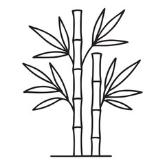 Bamboo Plant Outline Vector for Eco and Sustainability Illustration